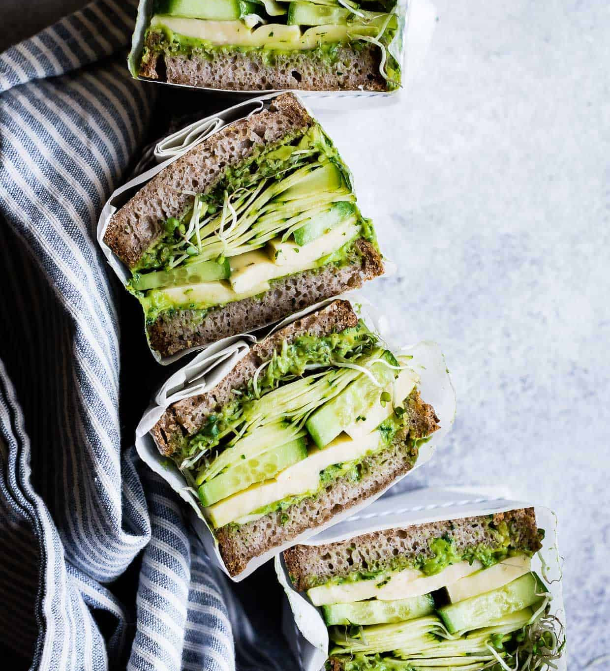 Avocado Green Goddess Sandwiches With Havarti