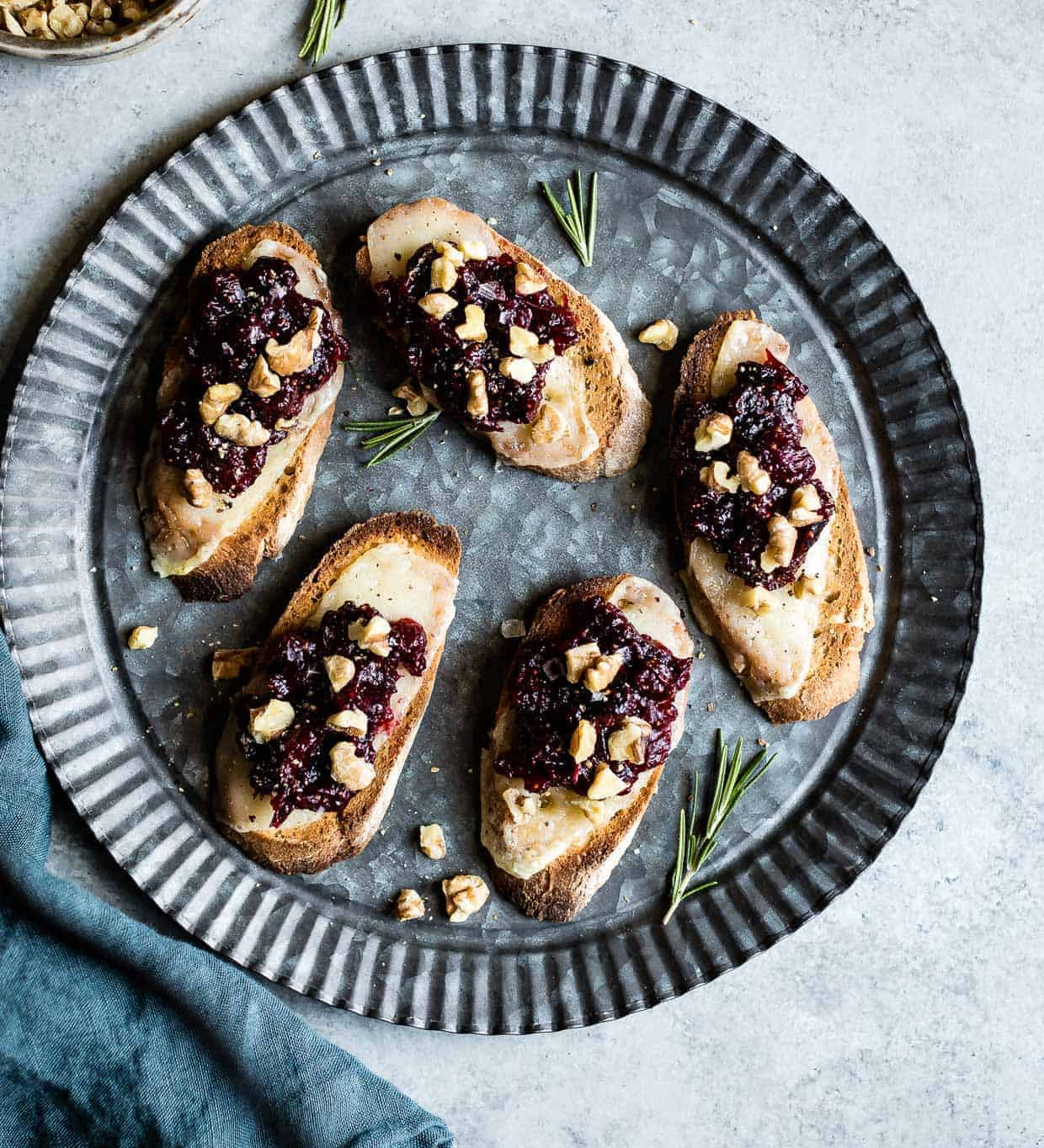 Cheese Crostini With Cranberry Fig Jam