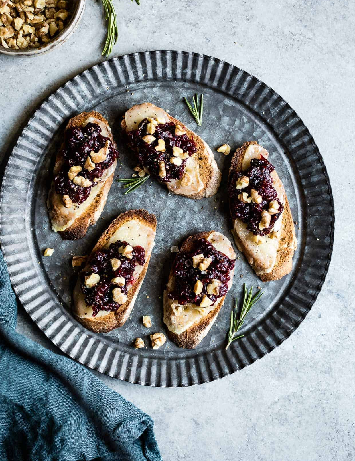 Cheese Crostini With Cranberry Fig Jam
