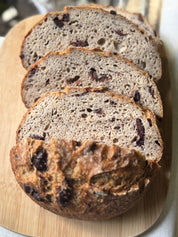 Kalamata olive sourdough boule