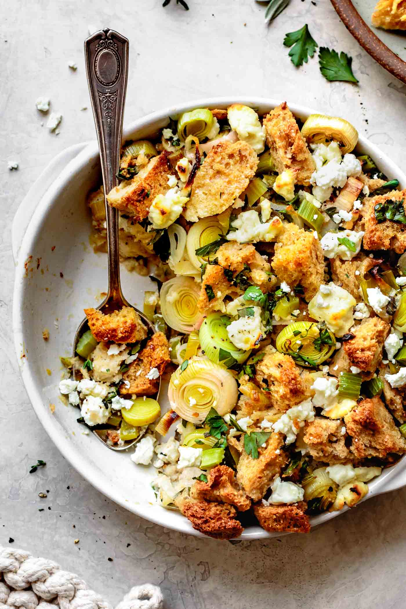 Gluten-Free Stuffing With With Leeks & Goat Cheese