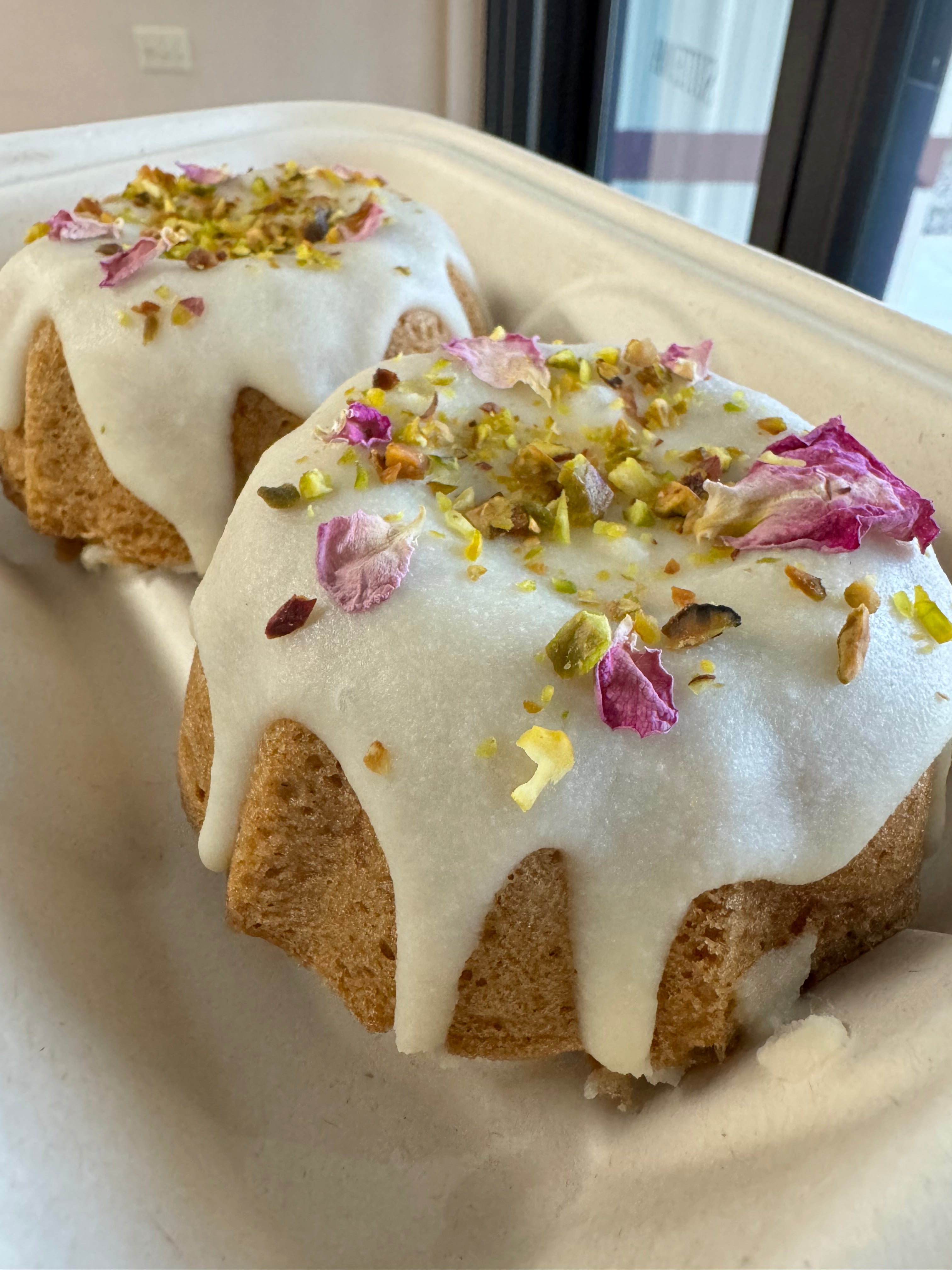 Pistachio rose cake