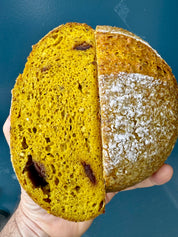 Turmeric Fig Sourdough Boule